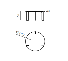 Технические данные и чертежи Круглый обеденный стол от фабрики Ghidini 1961 модель Ottanta