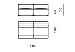 Технические данные и чертежи Диван от фабрики Ghidini 1961 модель Infinito