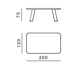 Технические данные и чертежи Стол обеденный от фабрики Ghidini 1961 модель Native Dark