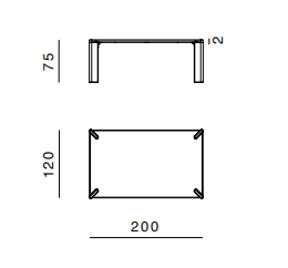 Технические данные и чертежи Стол обеденный от фабрики Ghidini 1961 модель Ottanta