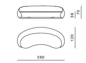 Технические данные и чертежи Диван от фабрики Ghidini 1961 модель Abbracci