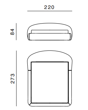Технические данные и чертежи Кровать от фабрики Ghidini 1961 модель Abbracci