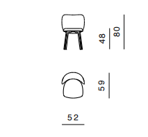 Технические данные и чертежи Стул от фабрики Ghidini 1961 модель Hillary Gray