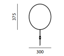 Технические данные и чертежи Настенный светильник от фабрики Servomuto модель Easy Ovale Turquoise
