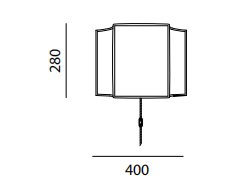 Технические данные и чертежи Настенный светильник от фабрики Servomuto модель Easy Quadro Pale Yellow