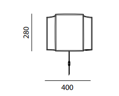 Технические данные и чертежи Настенный светильник от фабрики Servomuto модель Easy Quadro Tan