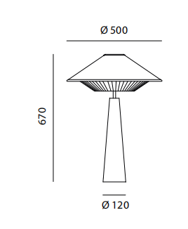 Технические данные и чертежи Настольная лампа от фабрики Servomuto модель Otto Ecrù