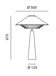 Технические данные и чертежи Настольная лампа от фабрики Servomuto модель Otto Yellow