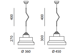 Технические данные и чертежи Подвесные светильники от фабрики Servomuto модель Aperitivo