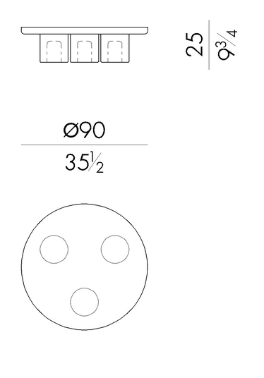 Технические данные и чертежи Журнальный стол Momo от Hessentia