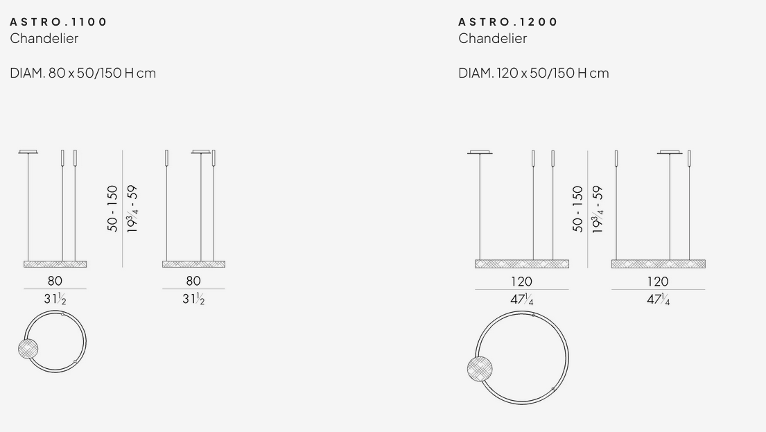 Технические данные и чертежи Люстра Astro от Hessentia