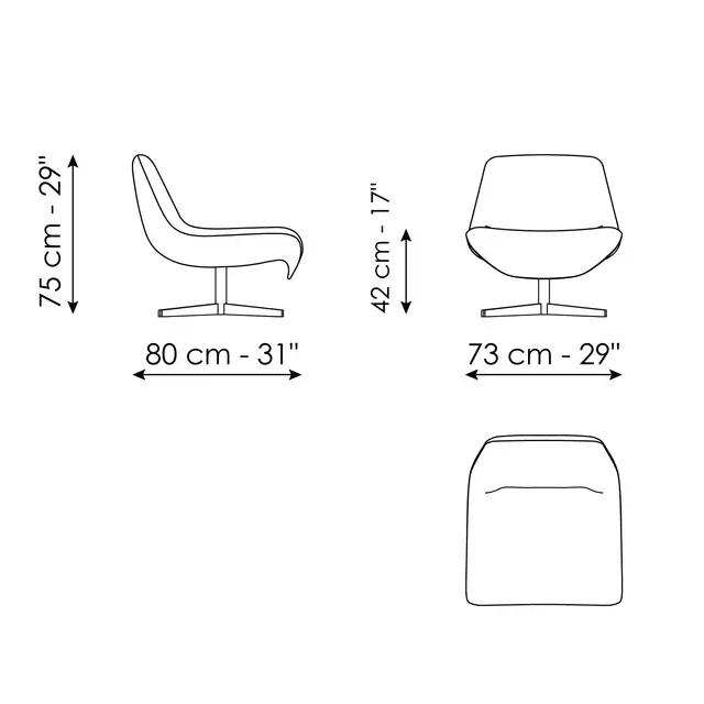 Технические данные и чертежи Кресло Ellison от Bonaldo
