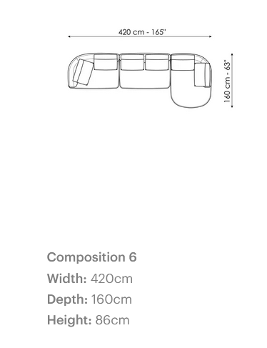 Технические данные и чертежи Диван Aldebaran от Bonaldo