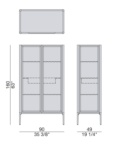 Технические данные и чертежи Витрина ATSUKO от Porada