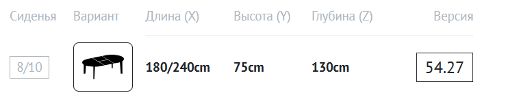 Технические данные и чертежи Обеденный стол Etro от Bontempi Casa
