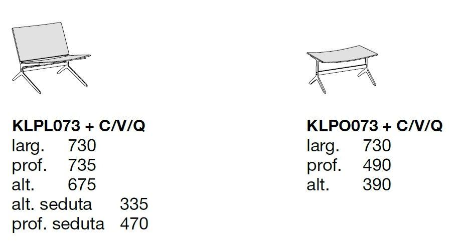 Технические данные и чертежи Кресло от фабрики Poliform модель Kay Lounge Arm