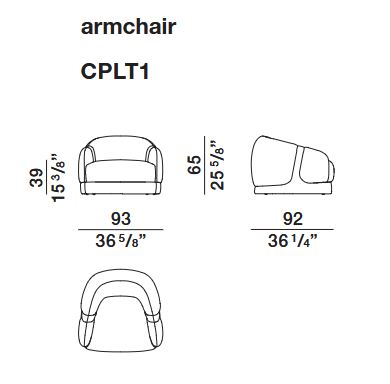 Технические данные и чертежи Кресло Corsetto от Molteni&C