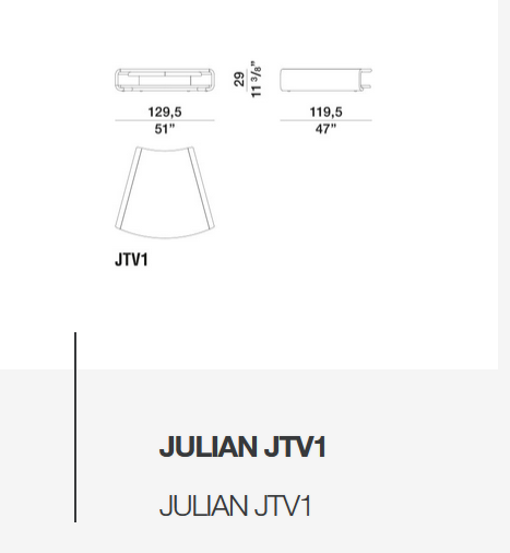 Технические данные и чертежи Диван Julian от Molteni&C