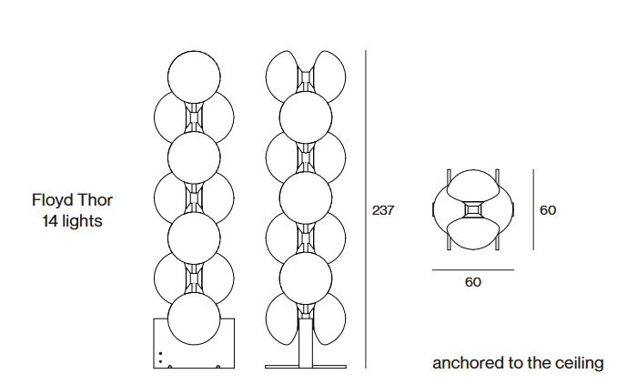 Технические данные и чертежи Торшер Floyd Thor от Henge