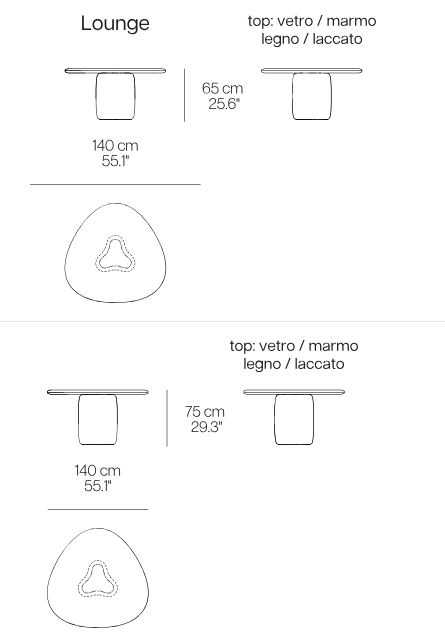 Технические данные и чертежи Обеденный стол Clover от Naturedesign
