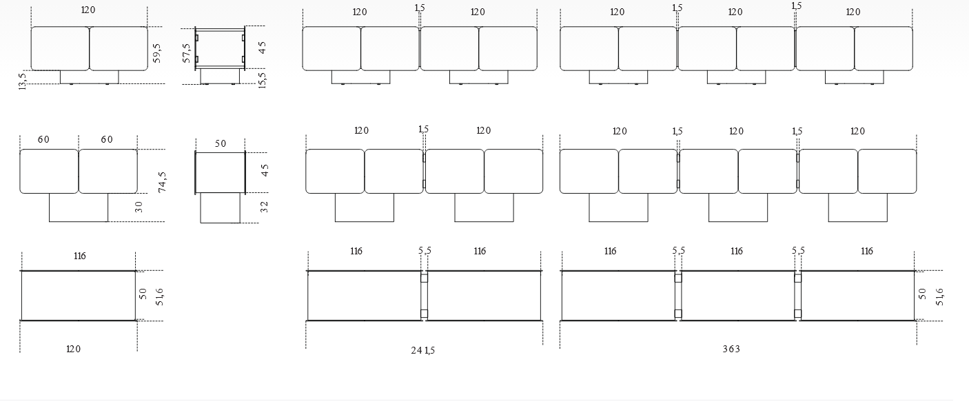 Технические данные и чертежи Консоль Admira от Galotti Radice