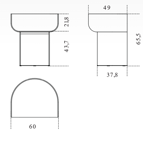 Технические данные и чертежи Стул Half-Pipe от Galotti Radice