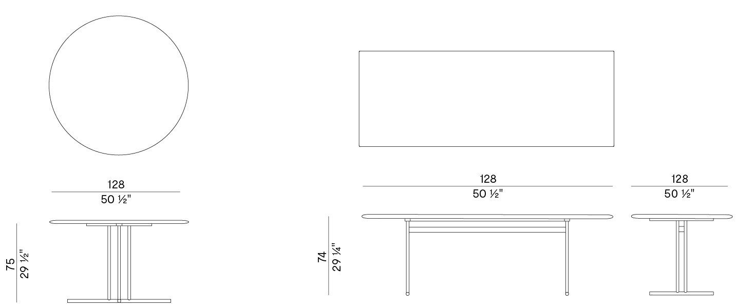 Технические данные и чертежи Стол Potocco GRAPHIC TABLE