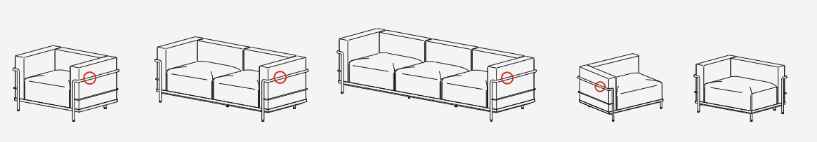 Технические данные и чертежи Трехместный уличный диван 3 Fauteuil Grand Confort от Cassina