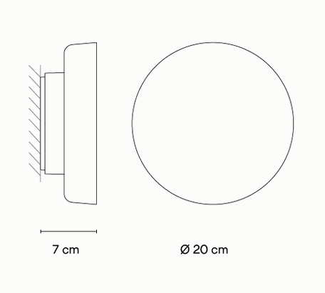 Технические данные и чертежи Бра Dots glass от Vibia