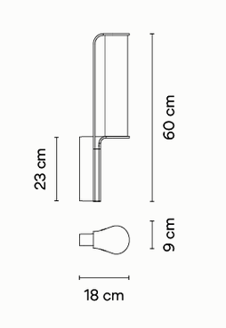 Технические данные и чертежи Бра Glass от Vibia