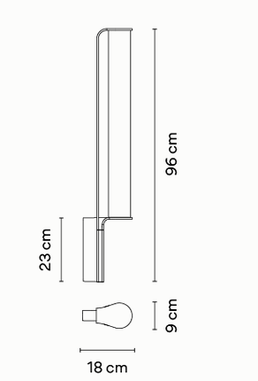 Технические данные и чертежи Бра Glass от Vibia