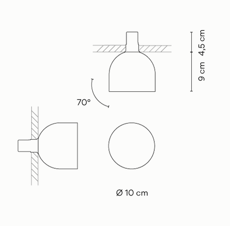 Технические данные и чертежи Бра Plusminus solo от Vibia