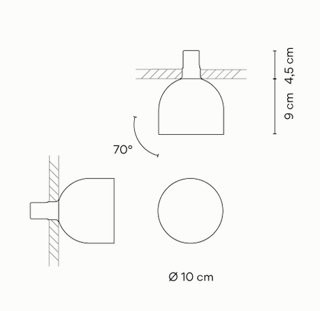 Технические данные и чертежи Бра Plusminus solo от Vibia