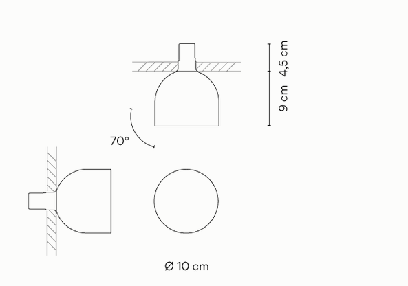 Технические данные и чертежи Бра Plusminus solo от Vibia