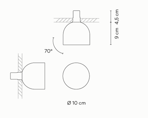 Технические данные и чертежи Бра Plusminus solo от Vibia