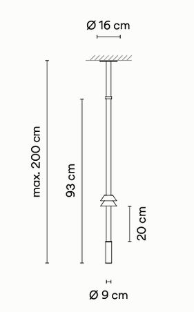 Технические данные и чертежи Потолочный светильник Flamingo mini от Vibia