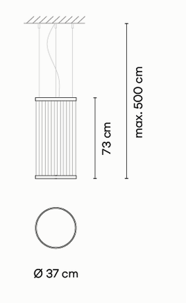 Технические данные и чертежи Потолочный светильник Array от Vibia