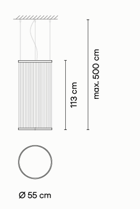Технические данные и чертежи Потолочный светильник Array от Vibia