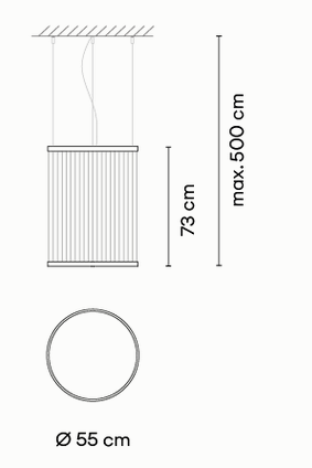 Технические данные и чертежи Потолочный светильник Array от Vibia