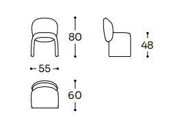 Технические данные и чертежи Стул LIU JO Guest Chair