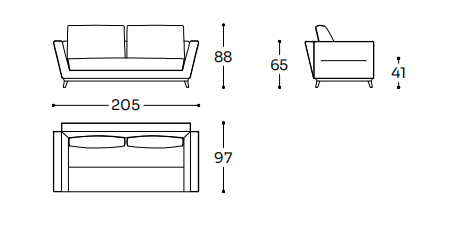 Технические данные и чертежи Диван LIU JO Perfect Dream Sofa
