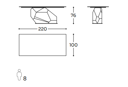 Технические данные и чертежи Стол LIU JO Raw Diamond Table
