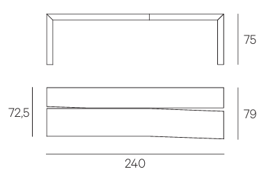Технические данные и чертежи Мебель для столовой SQ Case - K-Table - Strip Chair от фабрики Henge