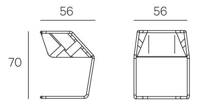 Технические данные и чертежи Мебель для столовой SQ Case - K-Table - Strip Chair от фабрики Henge