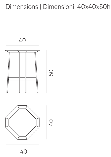 Технические данные и чертежи Столик Octagon Table от фабрики Henge