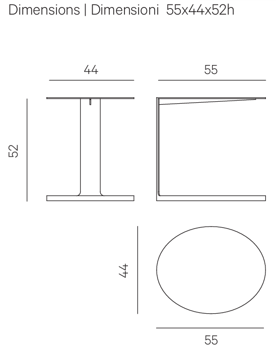 Технические данные и чертежи Кофейный столик модель Poke Table от Henge