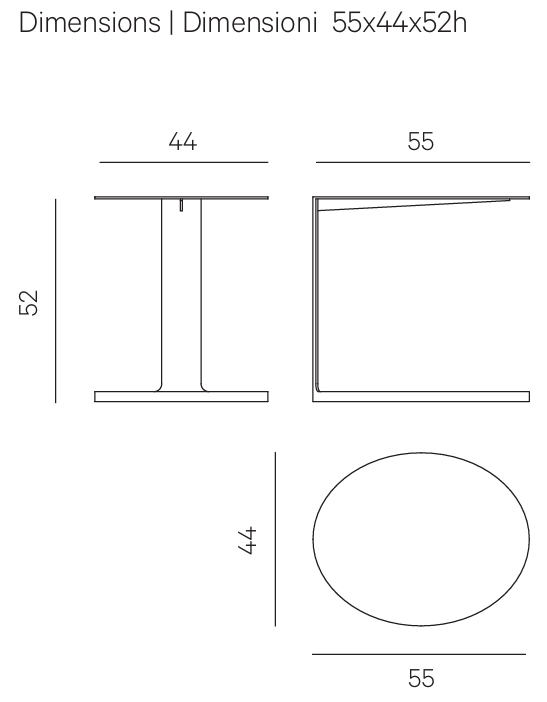 Технические данные и чертежи Кофейный столик Poke Table от фабрики Henge