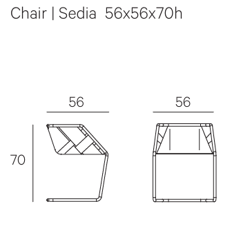 Технические данные и чертежи Стул Strip chair от фабрики Henge
