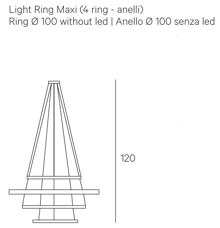 Технические данные и чертежи Подвесной светильник из четырех колец Light Ring Maxi от фабрики Henge