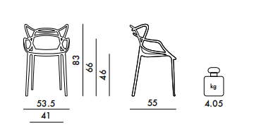 Технические данные и чертежи Стул модель Masters Chair от фабрики Kartell